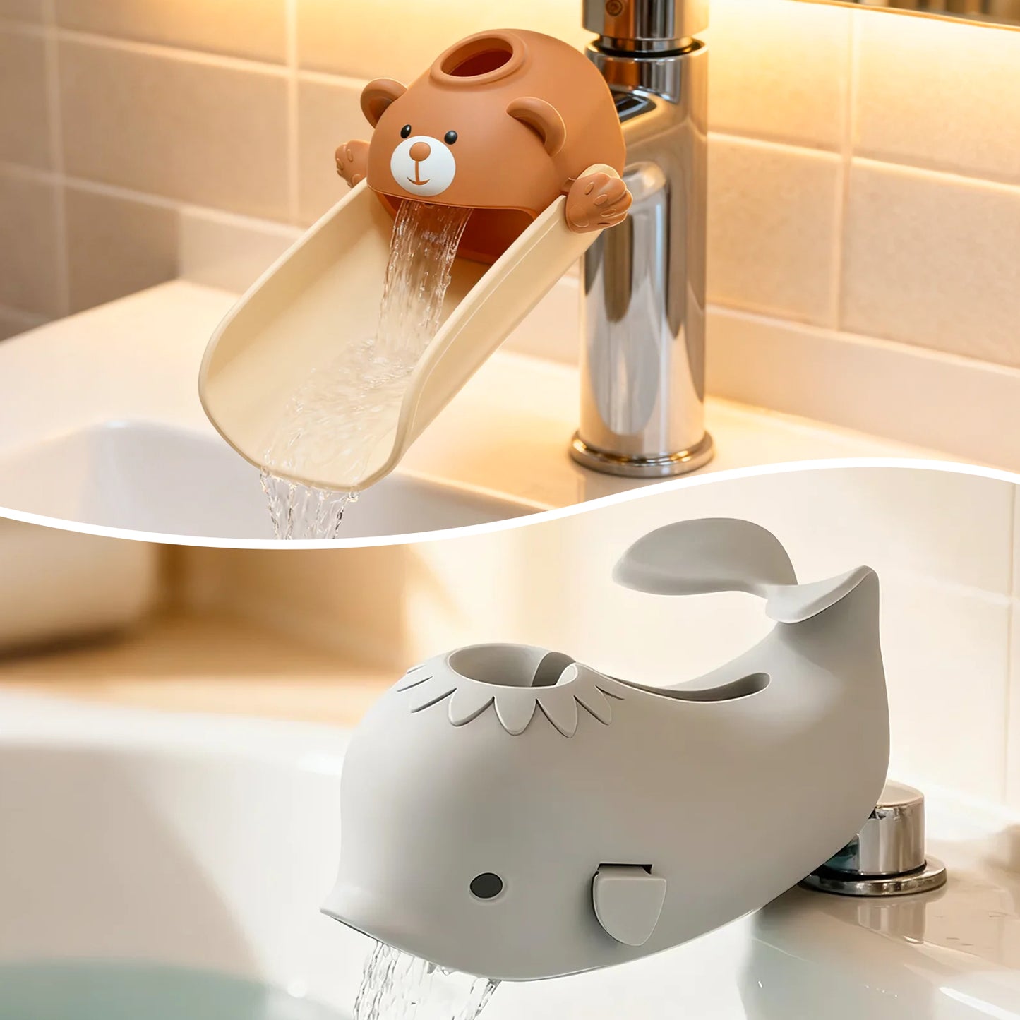 SKYROKU Toddler Faucet Extender & Bathtub Spout Cover Set