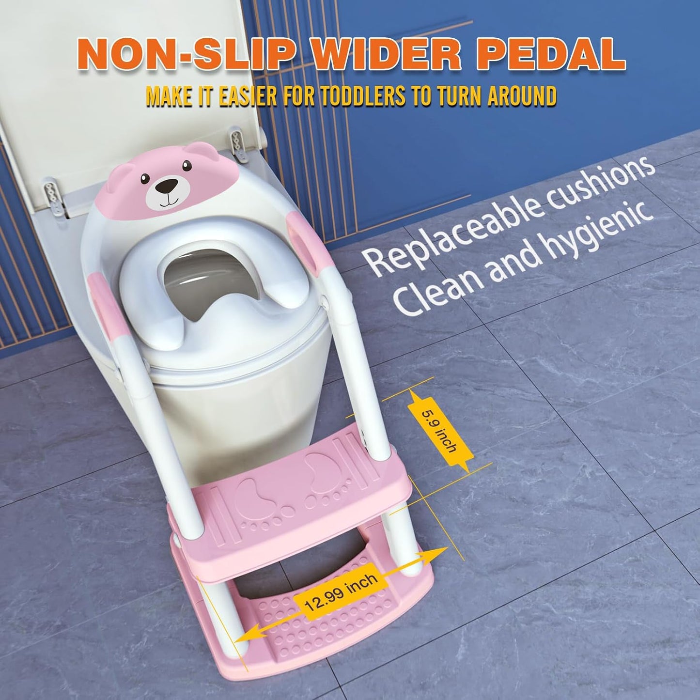 Pale Pink 8898 New Sector-Shape Toddler Toilet Seat