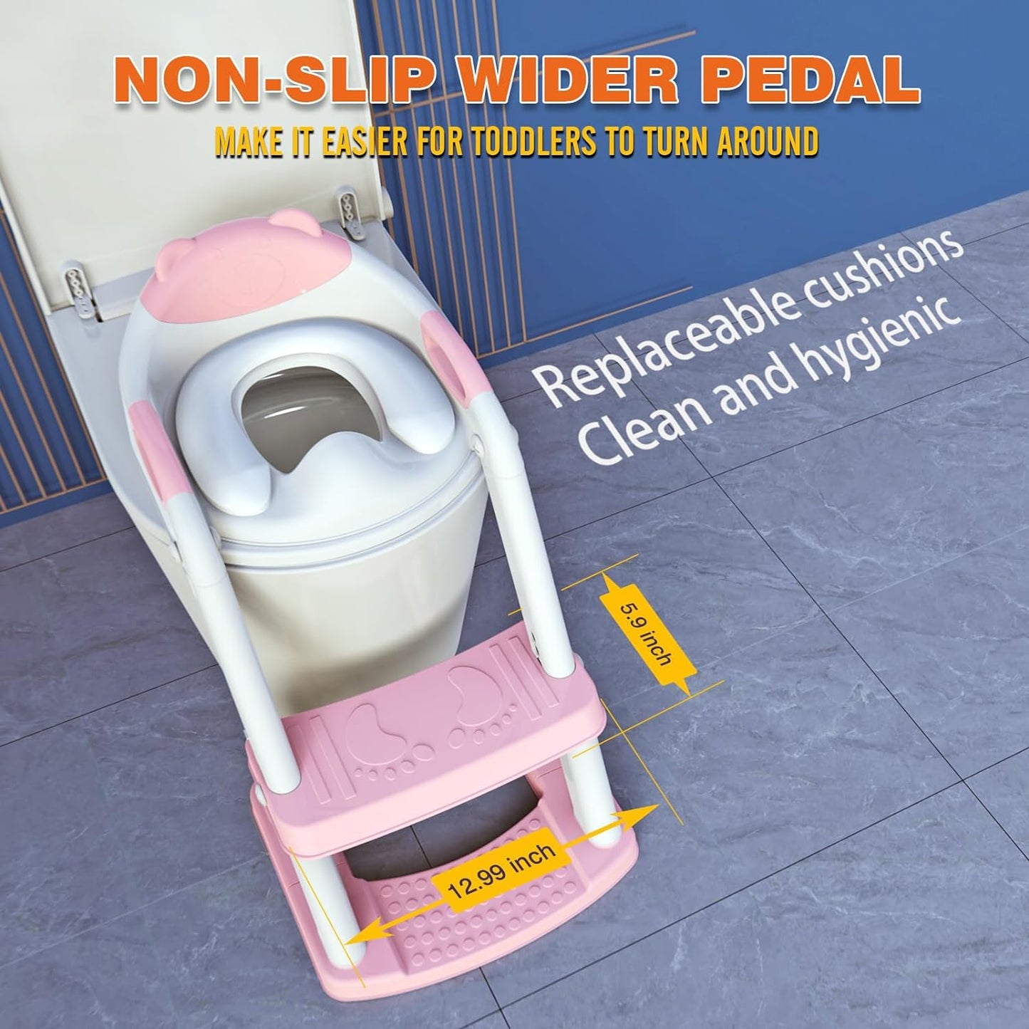 Pale Pink 8898 New Sector-Shape Toddler Toilet Seat
