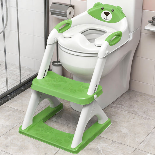 (8899-Green, Classic) Potty Training Seat 2 in 1 Potty Training Toilet