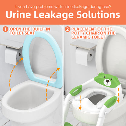 (8899-Green, Classic) Potty Training Seat 2 in 1 Potty Training Toilet