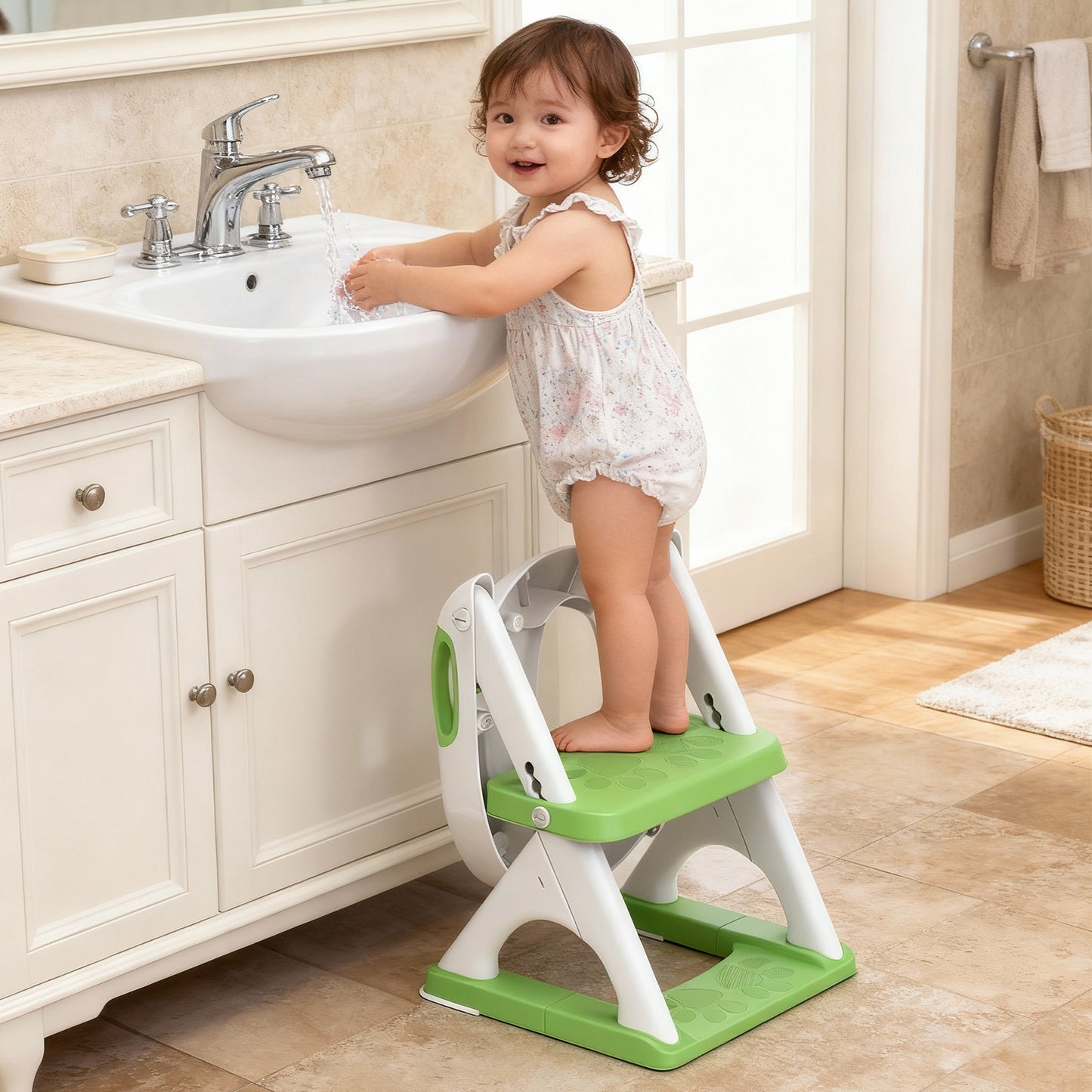 (8899-Green, Classic) Potty Training Seat 2 in 1 Potty Training Toilet