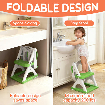 (8899-Green, Classic) Potty Training Seat 2 in 1 Potty Training Toilet