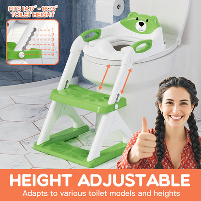 (8899-Green, Classic) Potty Training Seat 2 in 1 Potty Training Toilet