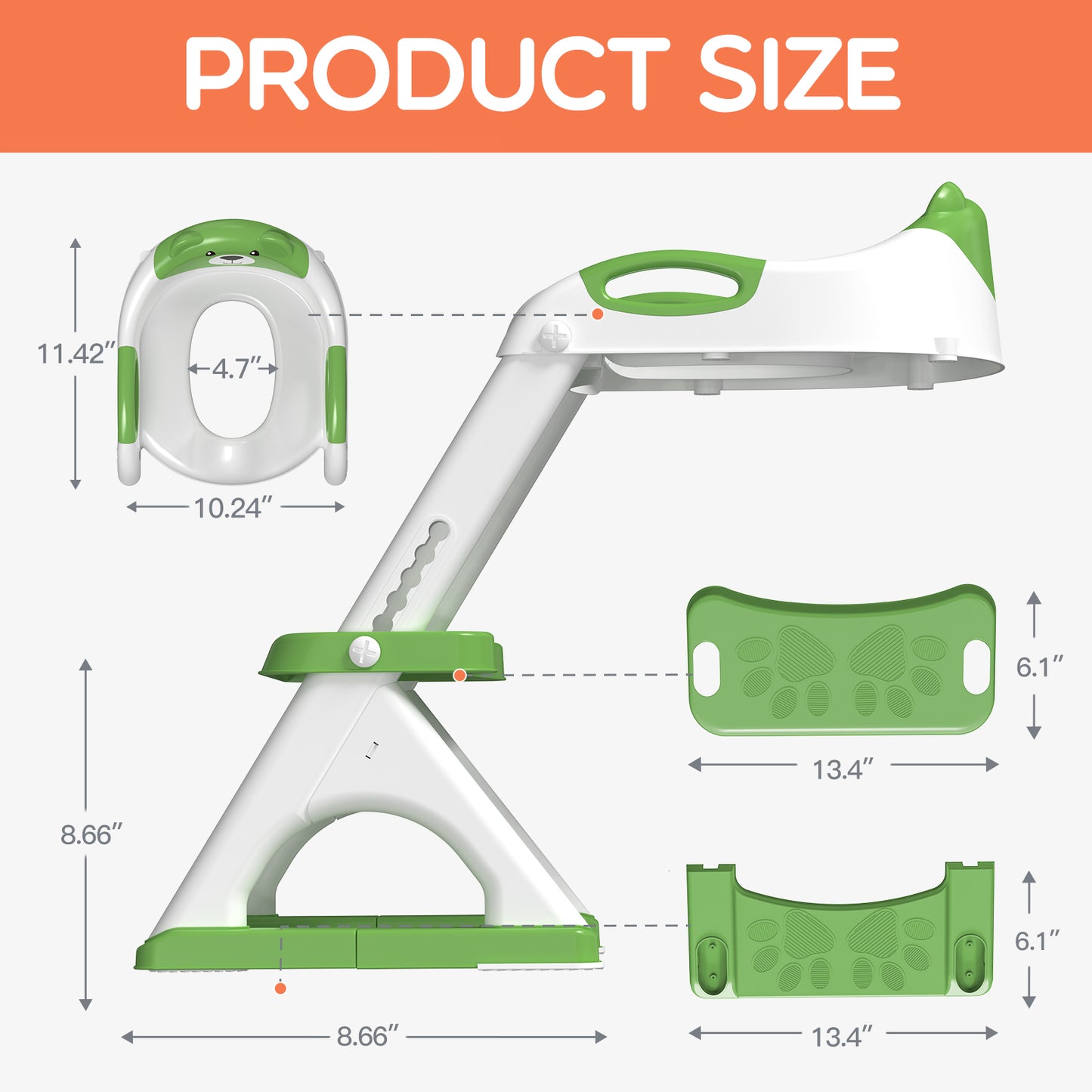 (8899-Green, Classic) Potty Training Seat 2 in 1 Potty Training Toilet