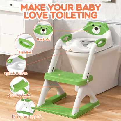 (8899-Green, Classic) Potty Training Seat 2 in 1 Potty Training Toilet