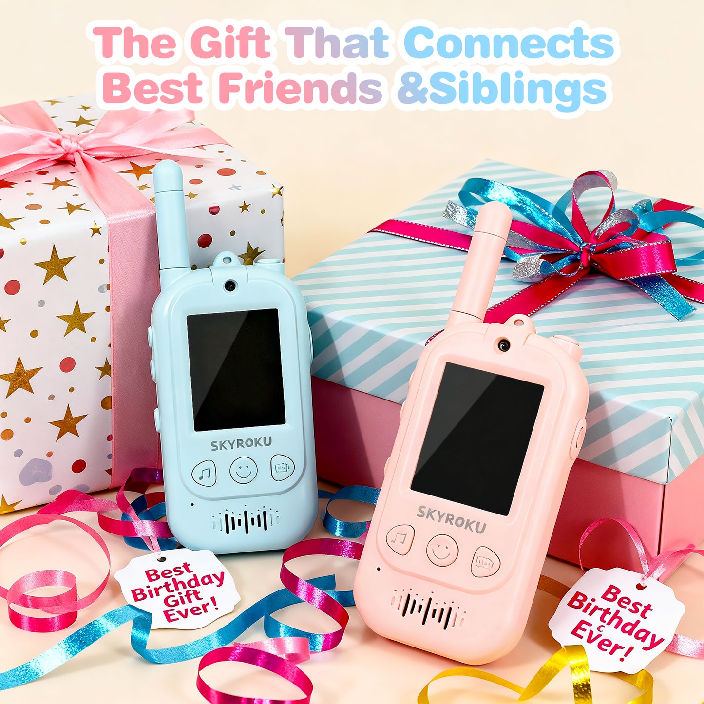 Video Walkie Talkies for Kids (Blue + Pink)