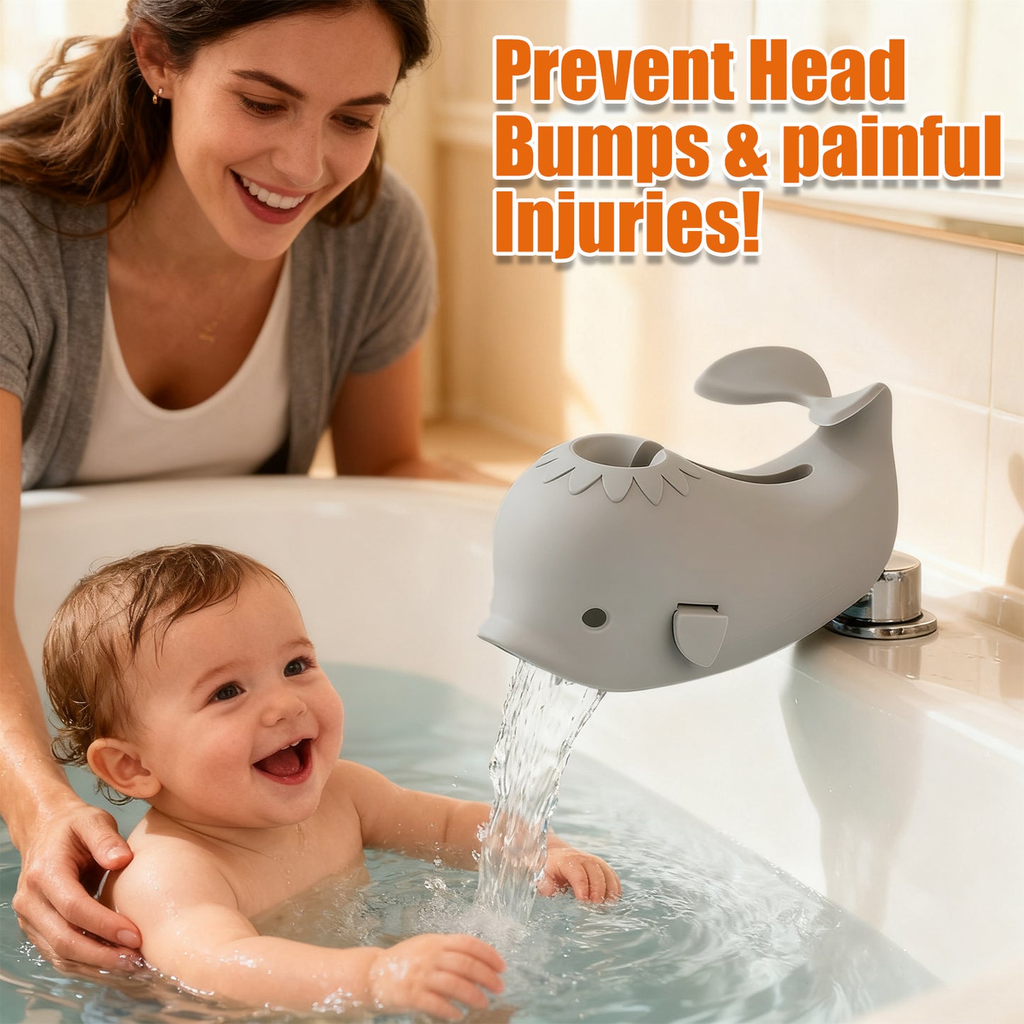 SKYROKU Toddler Faucet Extender & Bathtub Spout Cover Set