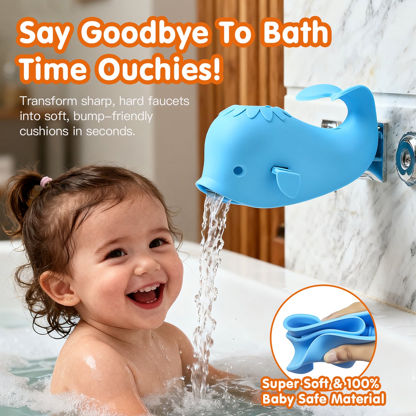 SKYROKU Toddler Faucet Extender & Bathtub Spout Cover Set