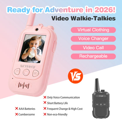 Video Walkie Talkies for Kids (Pink + Pink)
