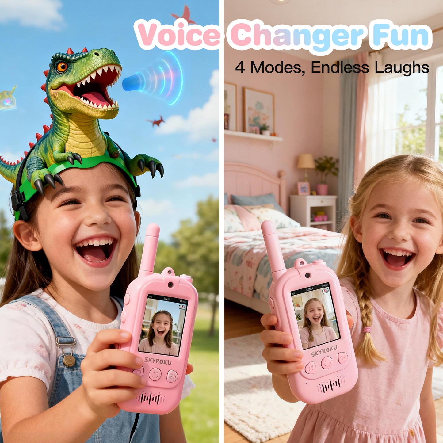 Video Walkie Talkies for Kids (Pink + Pink)