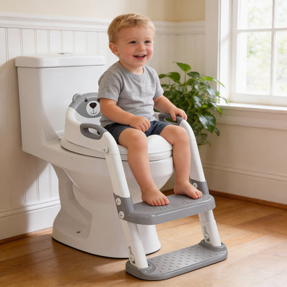 Grey 8839 Potty Training Seat Double Pedal Ladder
