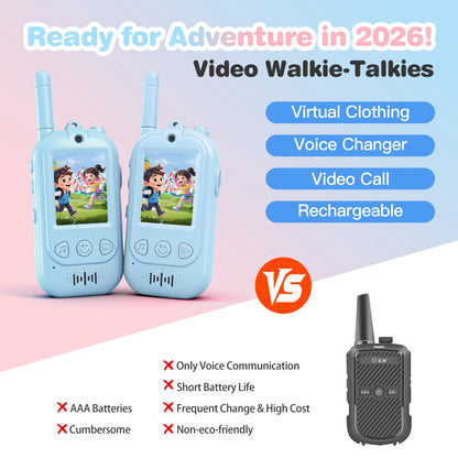 Video Walkie Talkies for Kids (Blue + Blue)