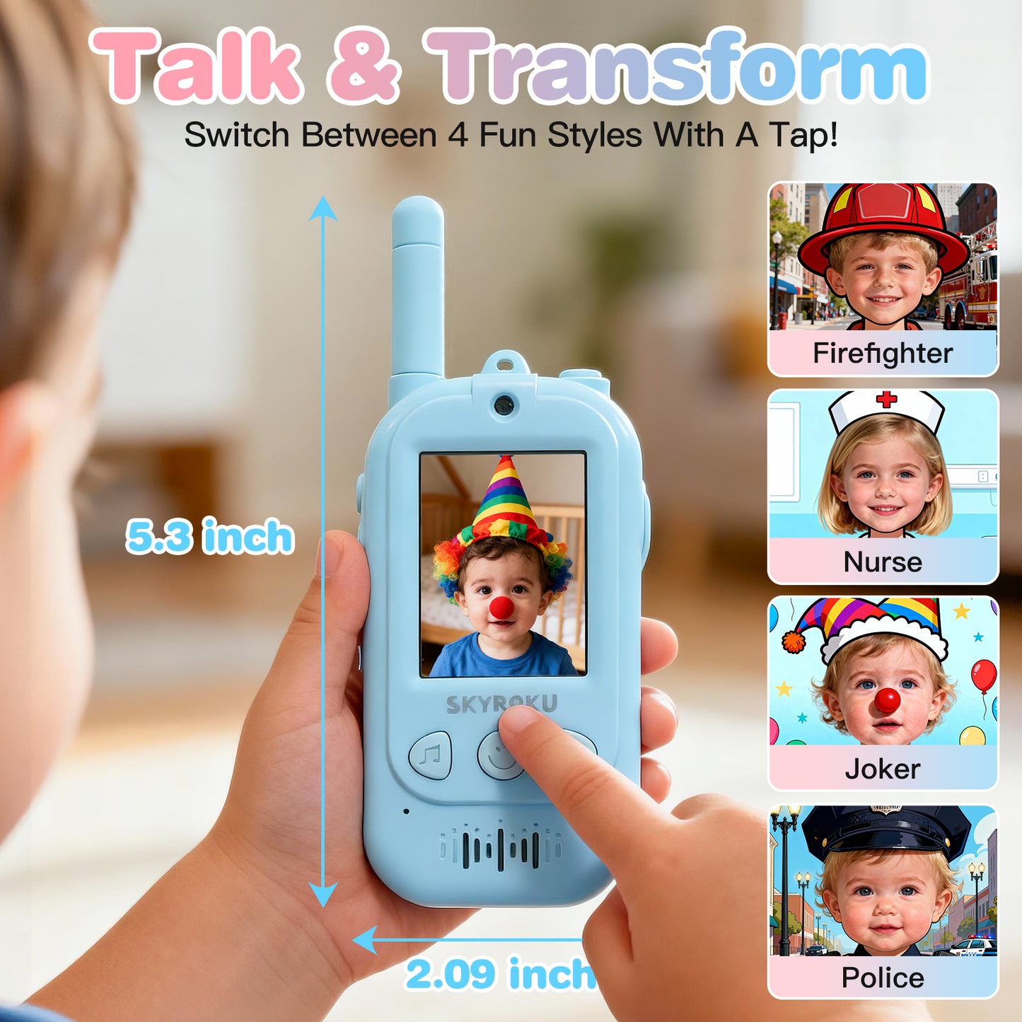 Video Walkie Talkies for Kids (Blue + Blue)