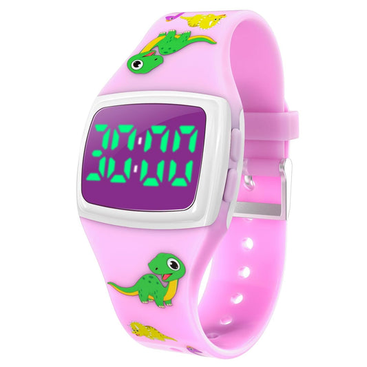 SKYROKU Potty Watch for Toddler Girls – Magnetic Charging, 5 Timing Modes, Ultra-Long Standby, Cute Dinosaur Pattern, Music & Flash Reminders, Silicone Strap, Large Dial for Easy Use
