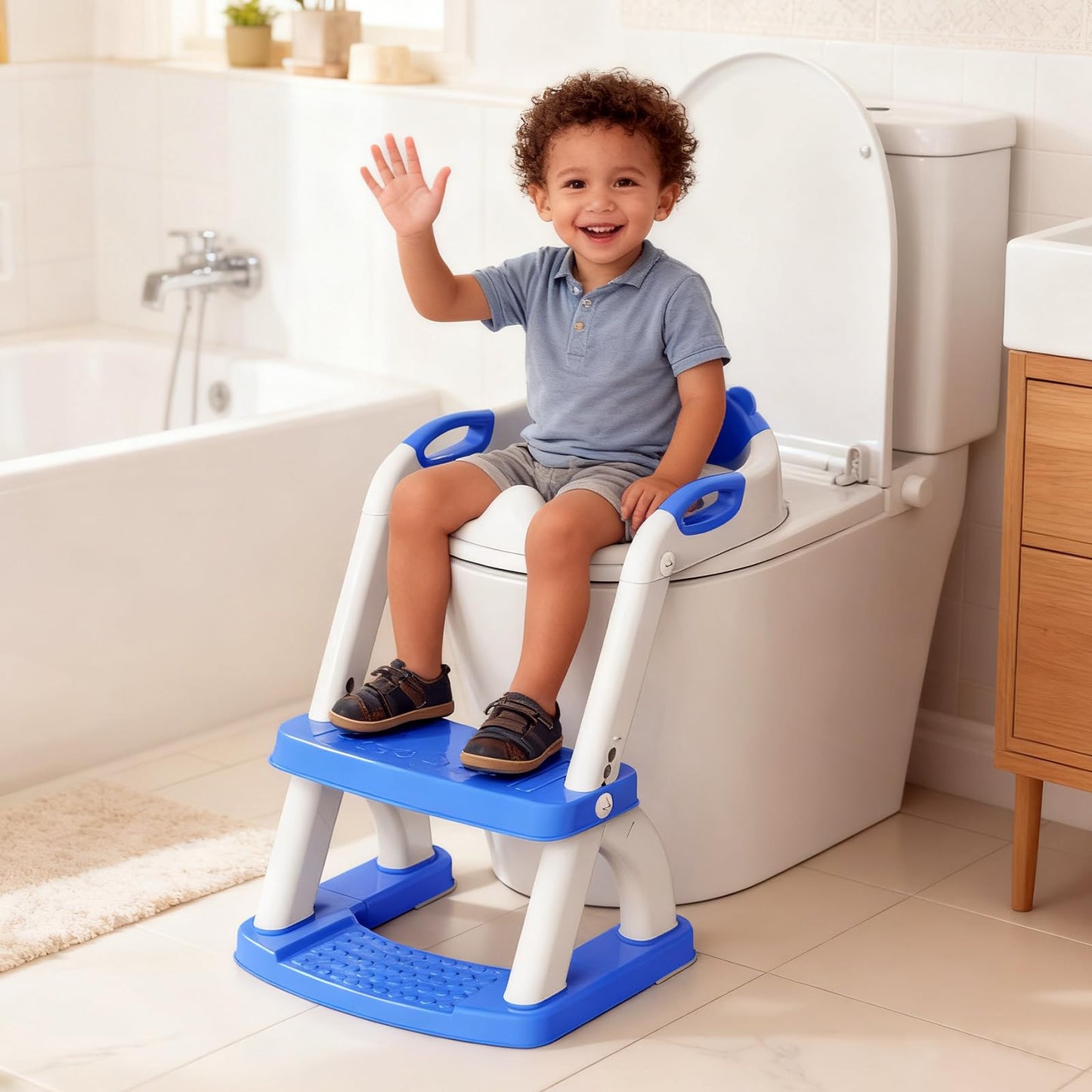 Sapphire Blue 8898 New Sector-Shape Toddelr Toilet Seat