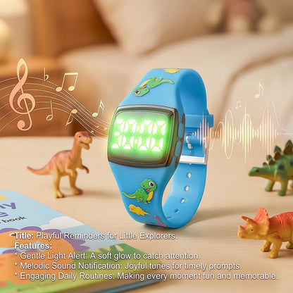 SKYROKU Toddler Potty Training Watch – Magnetic Charging, 5 Timing Modes, Ultra-Long Standby, Cute Dinosaur Design, Music & Flash Reminders, Silicone Strap, Large Dial for Easy Use