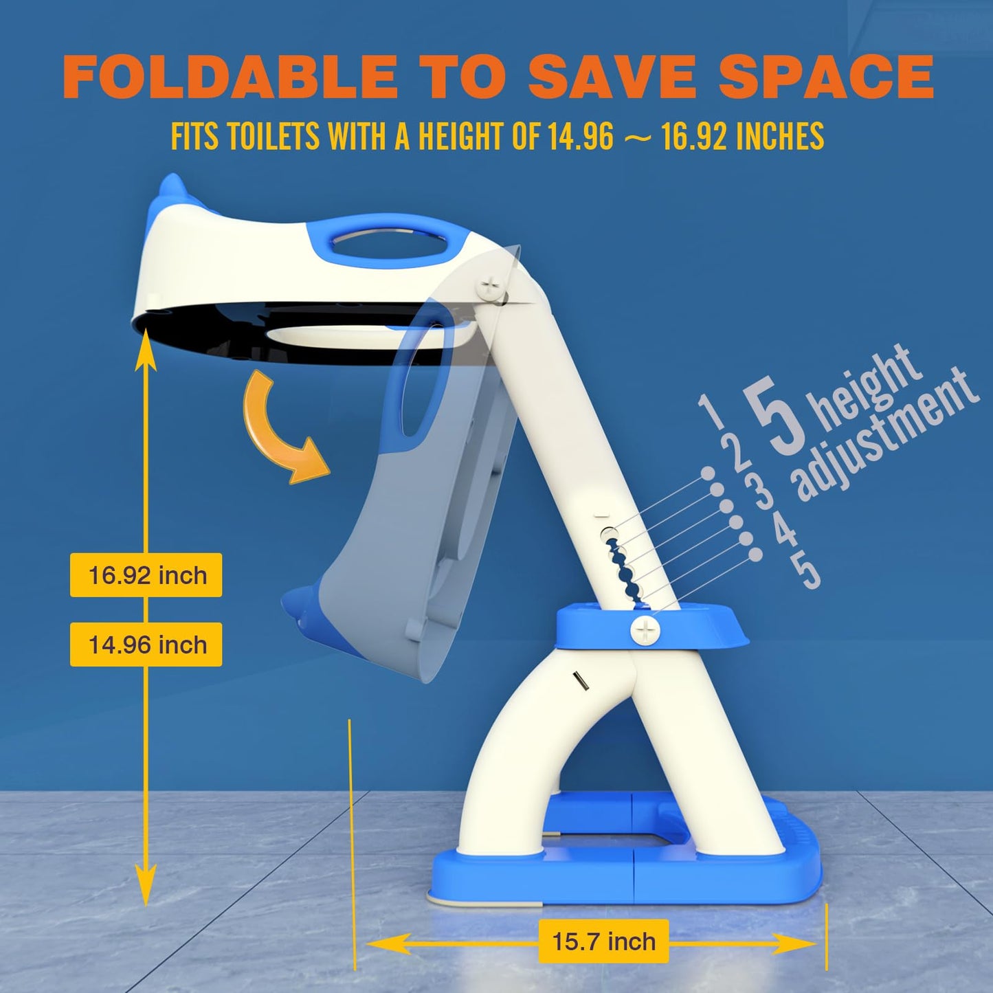 Sapphire Blue 8898 New Sector-Shape Toddelr Toilet Seat