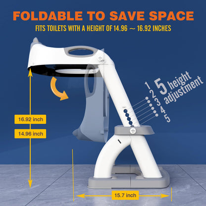 Grey 8839 Potty Training Seat Double Pedal Ladder
