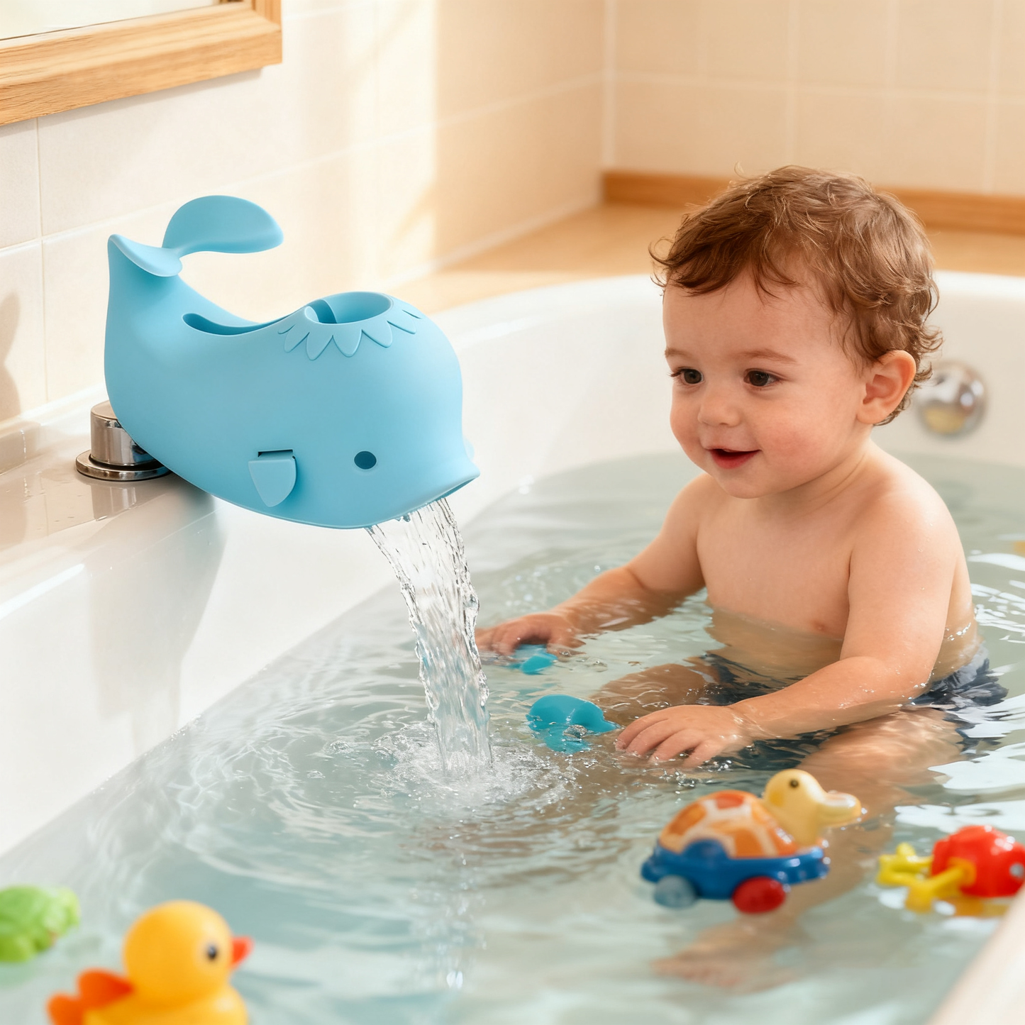 SKYROKU Toddler Faucet Extender & Bathtub Spout Cover Set