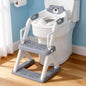 8899Pro Grey 2 in 1 Potty Training Seat with Step Stool Ladder, Toddler Toilet Seat for Boys Girls, Adjustable 6 Heights Fits Round & Elongated Toilets, Anti-Slip Pads & Leak-Proof Guard
