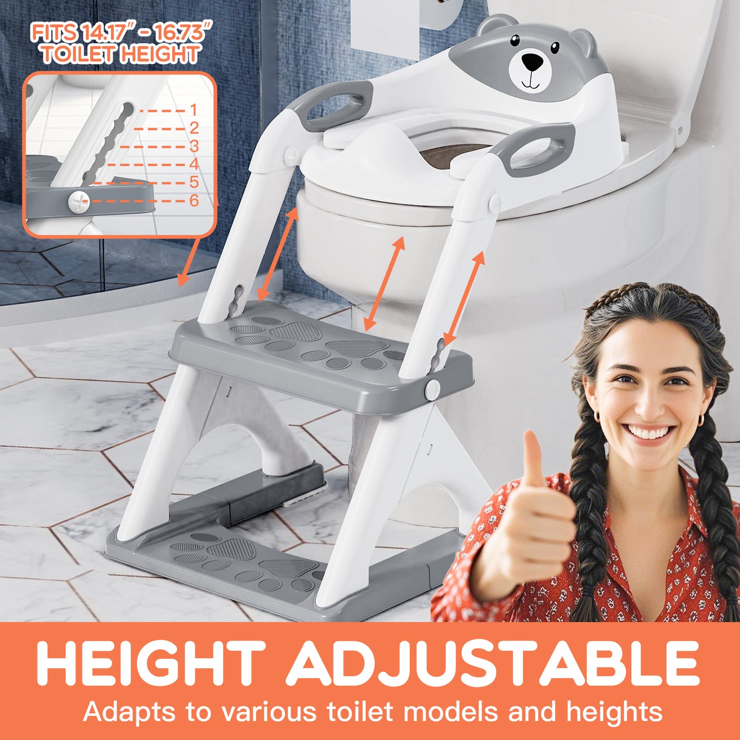 8899-Grey Potty Training Seat