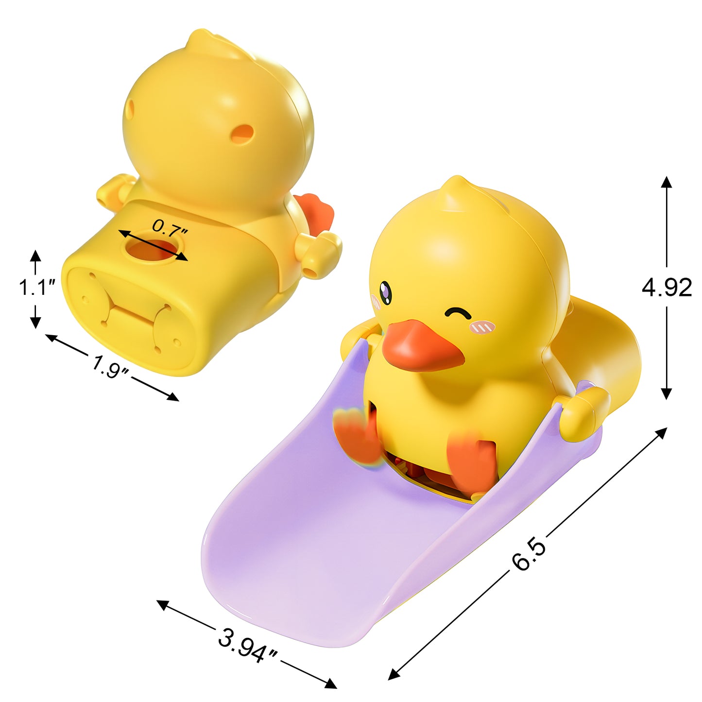 Skyroku Duck-Tastic Faucet Extender for Toddlers – Adjust to Kick (See Video) – Splash-Proof Sink Extender for Front-Facing Faucets Only – BPA-Free for Bathroom