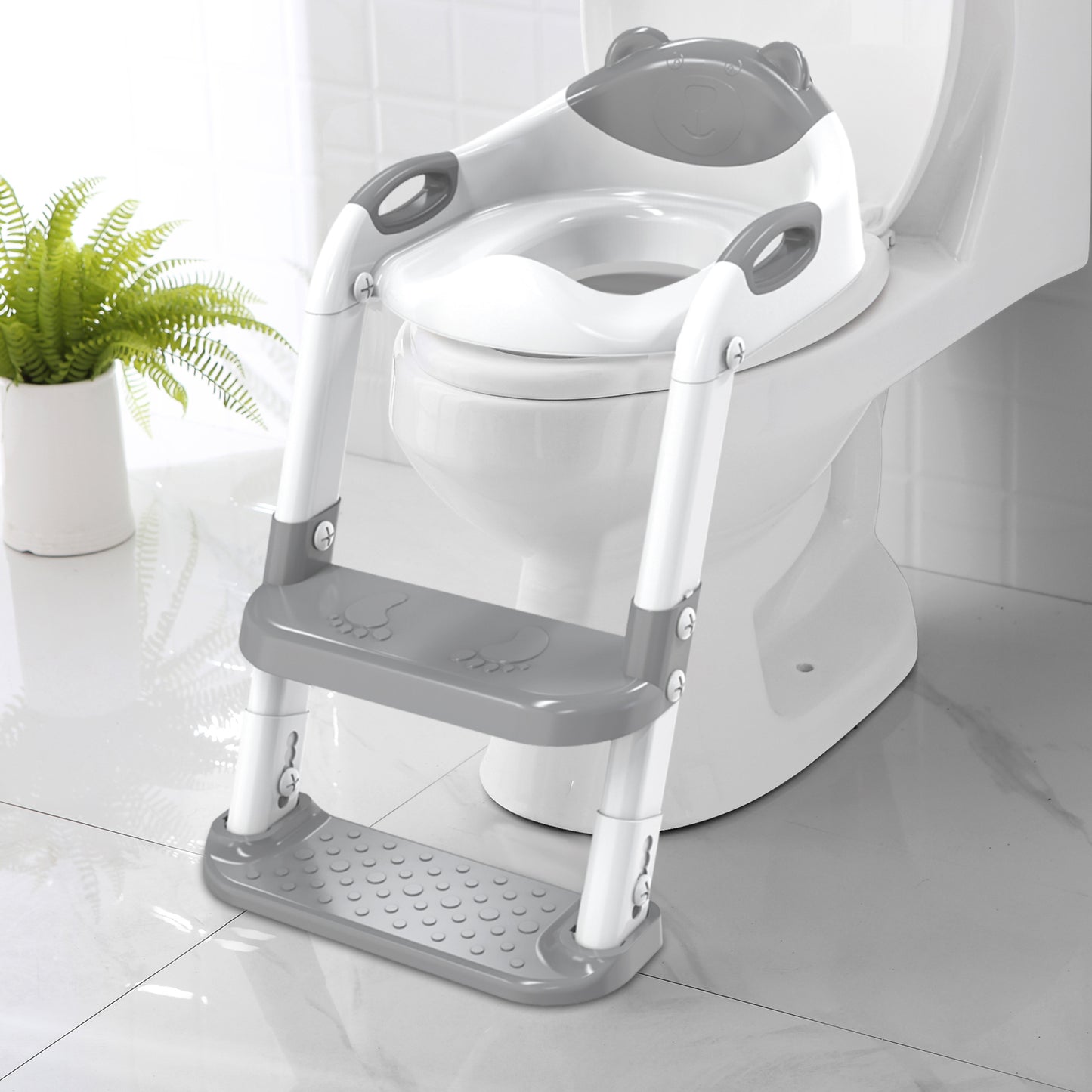 Grey 8839 Potty Training Seat Double Pedal Ladder
