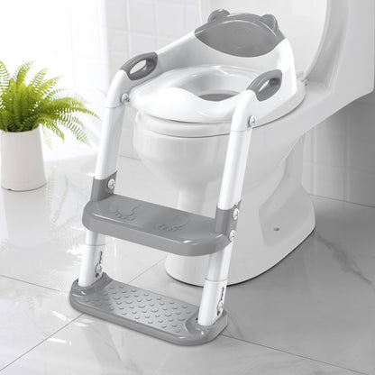 Grey 8839 Potty Training Seat Double Pedal Ladder