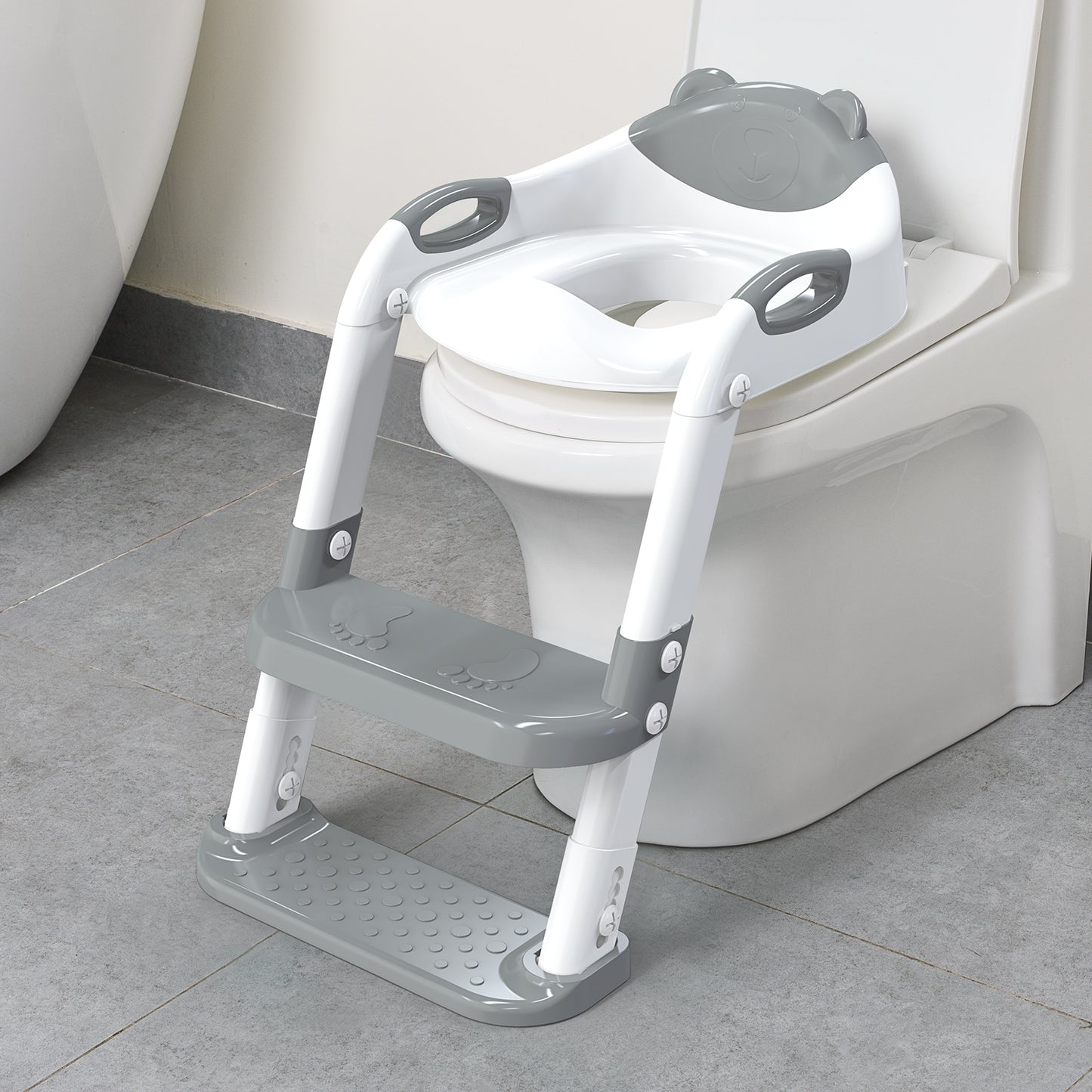 Grey 8839 Potty Training Seat Double Pedal Ladder