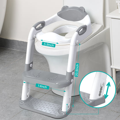 Grey 8839 Potty Training Seat Double Pedal Ladder