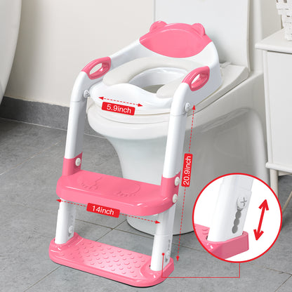 Hot Pink Potty Training Seat Double Pedal Ladder