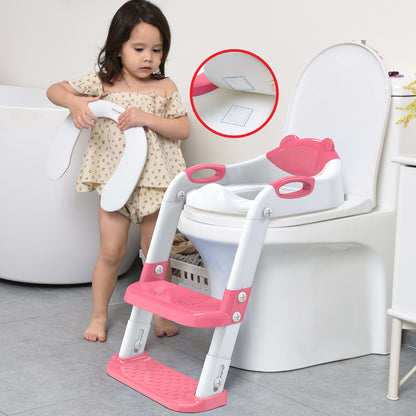 Hot Pink Potty Training Seat Double Pedal Ladder